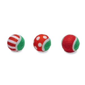 Beeztees-Xmas-Katzenspielzeug-Weihnachtstennisblle---3-Stck