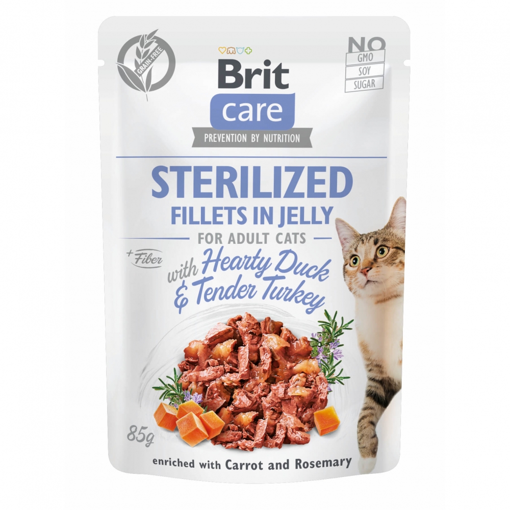 Bild 1 von Brit Care Cat PB Fillets in Jelly - Ente & Truthahn Sterilized 85g