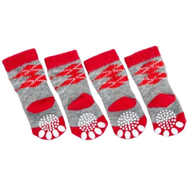 Bild 1 von Karlie Doggy Socks Hundesocken 4er Set - Rot/Grau  / (Variante) S
