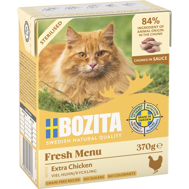 Bild 1 von Bozita Cat Tetra Recard Häppchen in Sauce Sterilised mit viel Huhn 370g