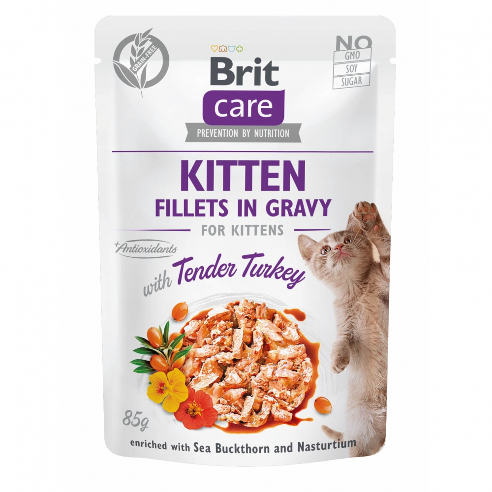 Bild 1 von Brit Care Cat PB Fillets in Gravy - Truthahn Kitten 85g