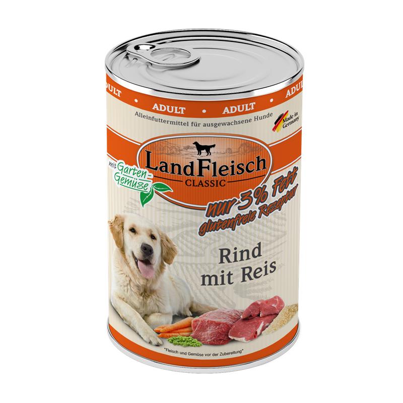 Bild 1 von Landfleisch Dog Classic Rind mit Reis & Gartengemüse extra mager  / (Variante) 400g