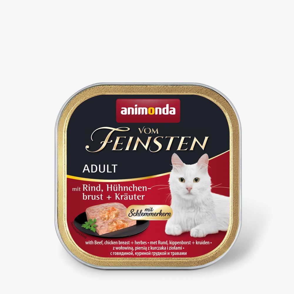 Bild 1 von Animonda Vom Feinsten mit Schlemmerkern mit Rind, Hühnchenbrust & Kräutern 100g