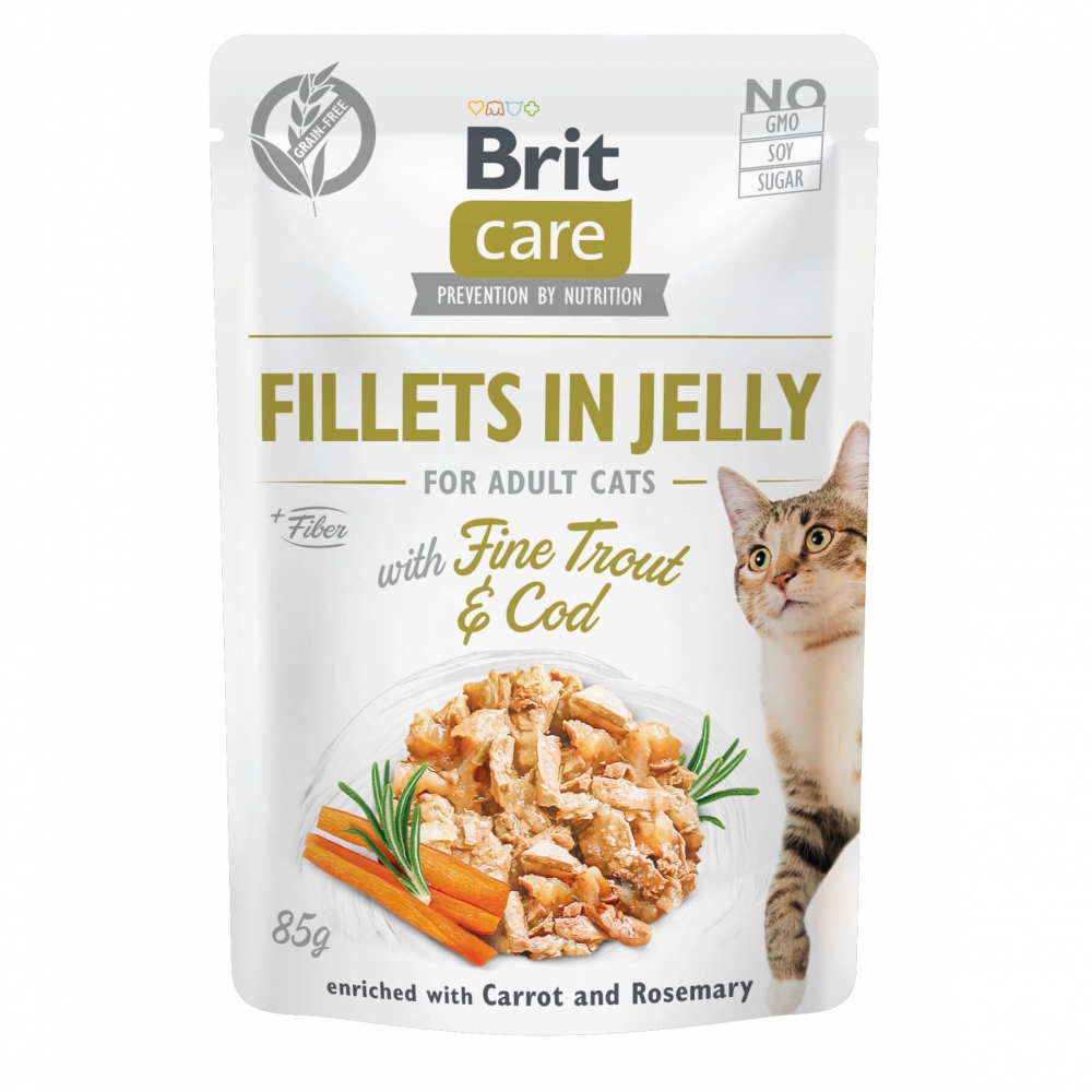 Bild 1 von Brit Care Cat PB Fillets in Jelly - Forelle & Kabeljau 85g