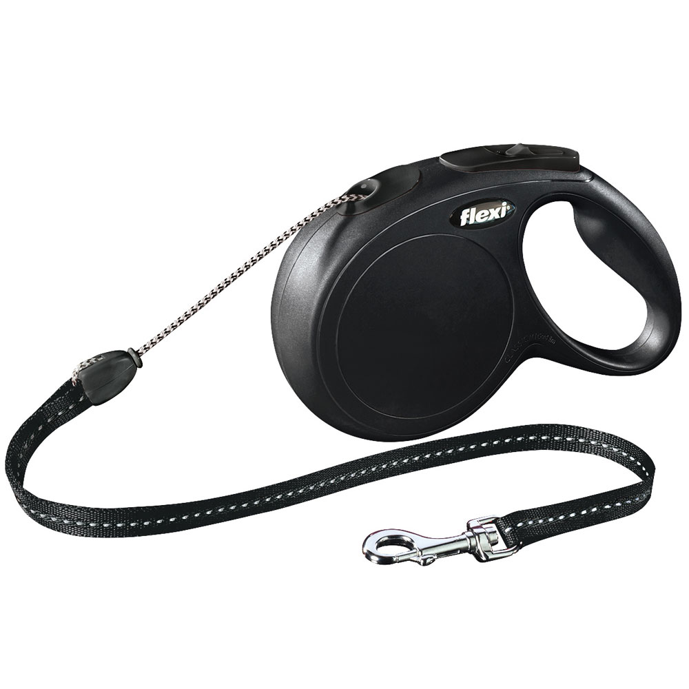 Bild 1 von FLEXI Rollleine New CLASSIC Seil - 8m, bis 20kg  / (Variante) Schwarz