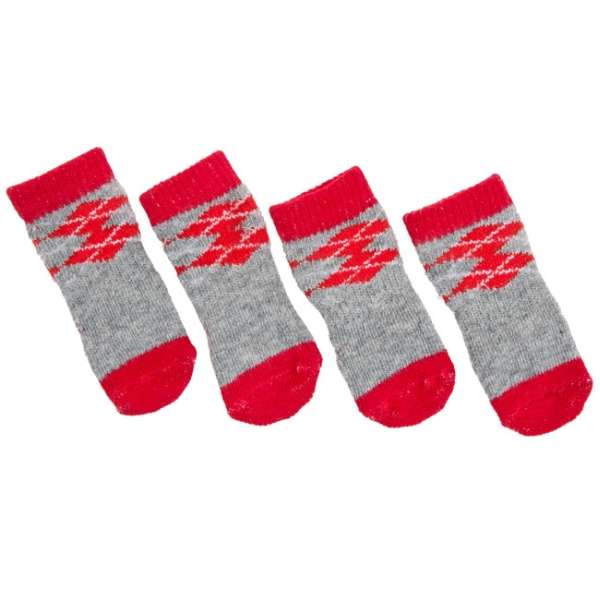 Bild 1 von Karlie Doggy Socks Hundesocken 4er Set - Rot/Grau  / (Variante) S