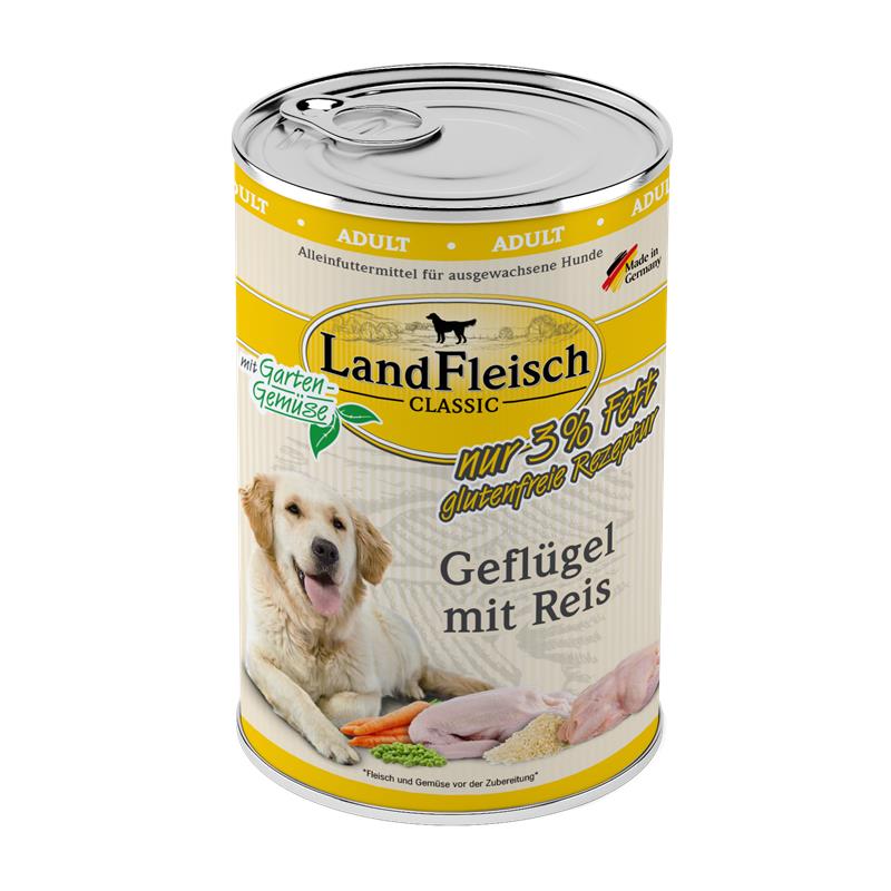 Bild 1 von Landfleisch Dog Classic Geflügel mit Reis & Gartengemüse extra mager  / (Variante) 400g
