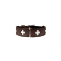 Hunter Halsband Swiss nickel, braun